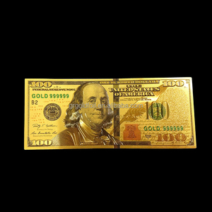 Regalo de la promoción de la venta caliente 100 dólar 24 K lámina de oro de billetes - Product Image 2