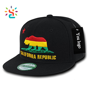 Casquette Snapback couleur Hit avec patch de broderie 2D ours République de Californie 6 panneaux Casquette de baseball bicolore - Product Image 5