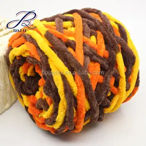 Knitting Yarn for knitted scarf China Suppliers Soft Yarn 0.7cm 100% Chenille Yarn Velvet Spun Polyester