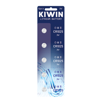 Batería de Botón de Litio de 3V Marca OEM o KIWIN, CR1025, para Llaves de Auto y Placas Base de Computadora