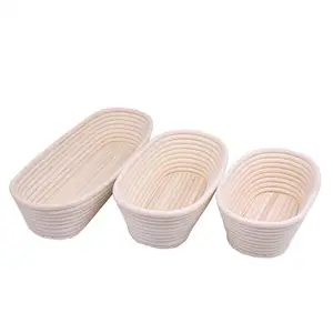 Factory wholesale Handmade rattan banneton bread proofing basket plastic banneton basket set benneton fermentation basket