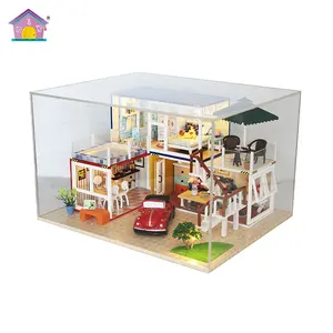 Mainan Diy Hadiah Ulang Tahun Miniatur Rumah Boneka Kayu Ramah Lingkungan Mainan Anak-anak Miniatur Model Rumah