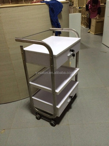 Modern European Style High Gloss <strong>White</strong> Wooden Salon <strong>Trolley</strong> (JX20003) - Product Image 2