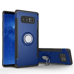 OEM QJZL Coque For Samsung Galaxy Note 8 Cases Hard Hybrid Plastic Case Combo Magnetic Ring armor Cover sFor Samsung Note8 Case