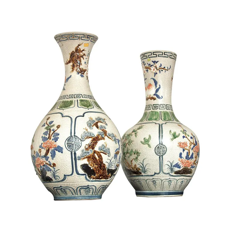 Bouquet blume vase einsatz ein paar von Hand Bemalt vietnam keramik vase