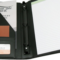 Carpeta Portafolio de Negocios ModernQiu A4 en Cuero PU Negro con Logotipo Personalizado para Documentación de Oficina