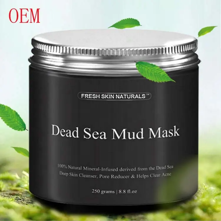Máscara facial natural pura do oem 100%, produtos do mar morto, atacado, para mulheres, máscara de lama limpa, máscara facial