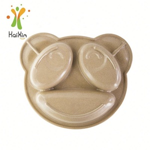 Piatto Biodegradabile in Fibra di Riso a Tre Scomparti, Design Panda per Bambini, Set da Pranzo per Uso Domestico - Product Image 2