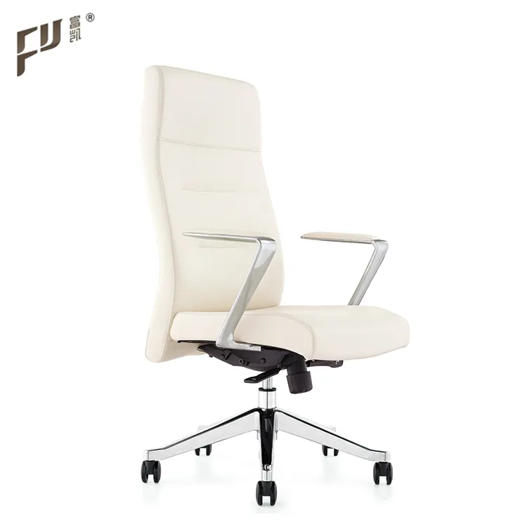 Bon prix bureau de direction chaises en cuir blanc