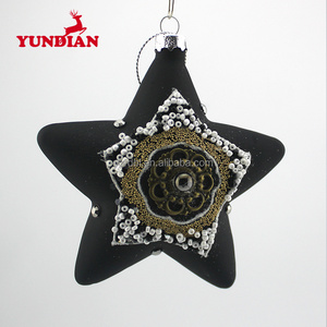 Suministro de fábrica, venta al por mayor, colgante blanco soplado, estrella de cristal de Navidad - Product Image 2