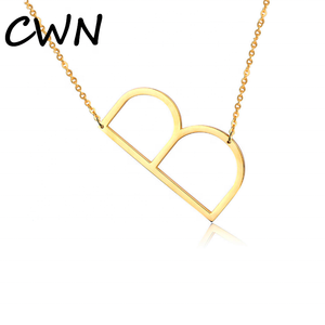 Fashion Jewellery Gold Plated <strong>Sideways</strong> <strong>Initial</strong> Letter D Women <strong>Necklace</strong> - Product Image 3
