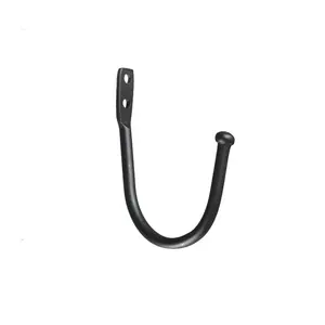 Vintage L size Black Coated American Style Wall Door Key Coat Bag Hanger Hook Single Iron Hooks