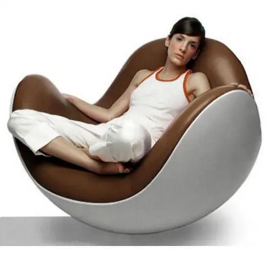 최고의 품질 현대 크리 에이 티브 디자인 유리 섬유 부드러운 가죽 쿠션 흔들 의자