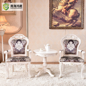 Pháp Pronvincial Phong Cách Đồng Quê Trắng Tròn Bằng Gỗ <span class=keywords><strong>MDF</strong></span> Bàn Cà Phê Cho Khách Sạn - Product Image 2