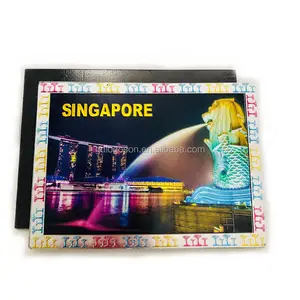 Gedrukt Singapore Merlion Park Marina Bay Sands Magneten Toeristische Reizen Souvenir Koelkast Magneten