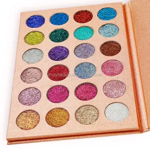 glitter eyeshadow palette for dark skin sparkle shimmer no brand logo private label cardboard package eyeshadow glitter pallet