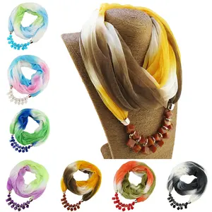 2018 mode Schmuck Anhänger Schal Yiwu Schal Markt Polyester Mode Schal Für Frauen Ladys