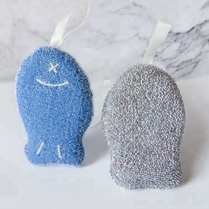 Nuovo Design In <span class=keywords><strong>Acciaio</strong></span> Inox Lana Pesce Scrubber Cucina Spugna Pulita/Purga Pad - Product Image 4