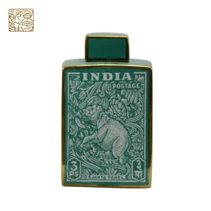 Green India style bottles elephant decorative pattern antique porcelain ceramic jars