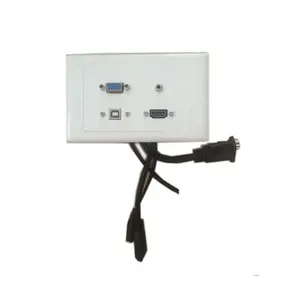 UK/British type 146 Wall plate with USB printing/VGA/3.5 audio/HD cable faceplate