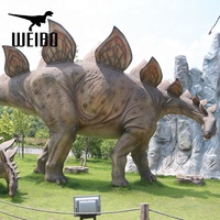 Tema Parkı Oyun Alanı Eğlence Parkı Aktivitesi için Gerçek Boyutta Animatronik Stegosaurus Dinozor Robotu