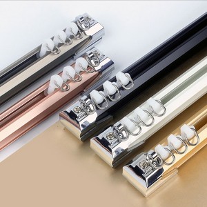 Coloré 2021 Foshan nouveau Design <span class=keywords><strong>Double</strong></span> tuyau de rideau tiges en aluminium piste Tirai avec accessoires de rideau tringle rideau - Product Image 2