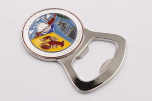 Ouvre-bouteille magnétique de réfrigérateur en alliage de zinc plaqué nickel de haute qualité, tissé, rechargeable, Feng Shui, USA Boston - Product Image 3