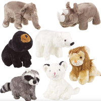 Jouets en peluche pour enfants, animaux en peluche doux, ensemble de jouets de la jungle pour les tout-petits, cadeau, nouveau lion, lion blanc, ours polaire, rhinocéros, ours noir, lémurien