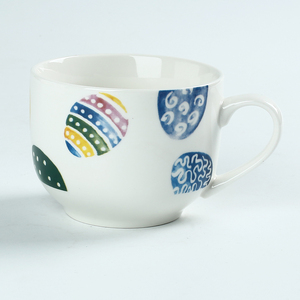 Tazón de sopa de cerámica en relieve barato grande de 18OZ de venta directa de fábrica con tapa y mango de plástico - Product Image 3