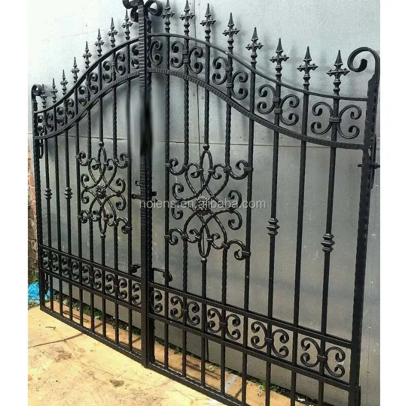 Nolens б/у кованые железные двери главные ворота/ворота гриль дизайн/декоративные садовые кованые железные ворота