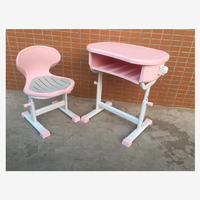Ensemble chaise et bureau réglables en hauteur en plastique pour enfants, usage scolaire, design moderne, marque JINJIAWEI, garantie 1-2 ans, province du Guangdong