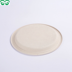 As melhores vendas descartáveis <span class=keywords><strong>Eco</strong></span> <span class=keywords><strong>Friendly</strong></span> Talheres Sugarcane Bagasse 9 polegadas papel redondo servindo placa biodegradável - Product Image 2