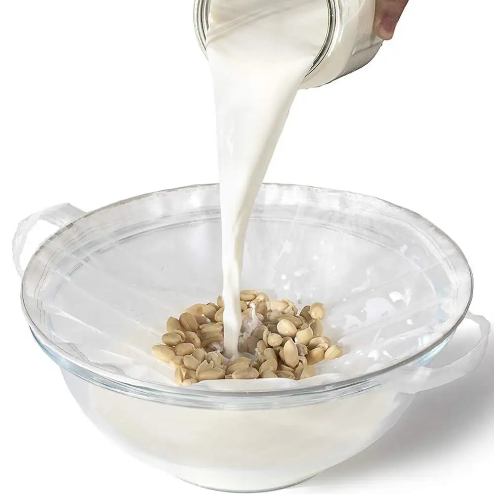 Kantong Susu Kacang Almond Nilon Jala, Penggunaan Banyak Dapat Digunakan Kembali Saringan Makanan