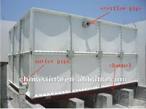 150M3 قدرة GRP خزان على العلوية هيكل الفيبرجلاس وحدات خزان المياه للبيع