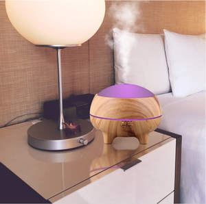 Humidificador de volumen de niebla de 300ML, difusor ultrasónico de aceite esencial de grano de madera, altavoz de música Bluetooth para dormitorio - Product Image 4