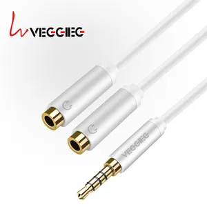 Harga Pabrik Terbaru Grosir 3.5Mm Headphone Male Ke 2 Female Stereo Audio Jack Plug Ekstensi Y Kabel Audio Adapter Pembagi