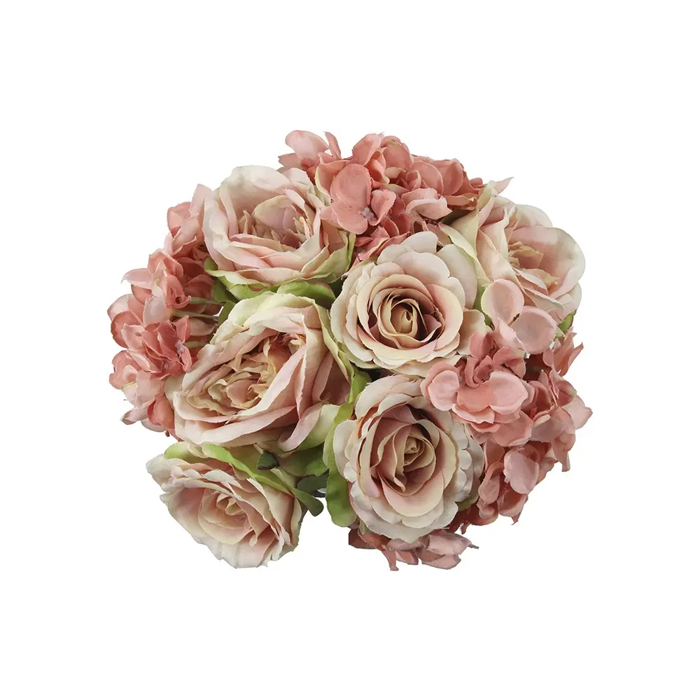 Lusiaflower China rose, peonia, ortensia composizioni floreali artificiali economiche per la decorazione di nozze per la casa e la festa