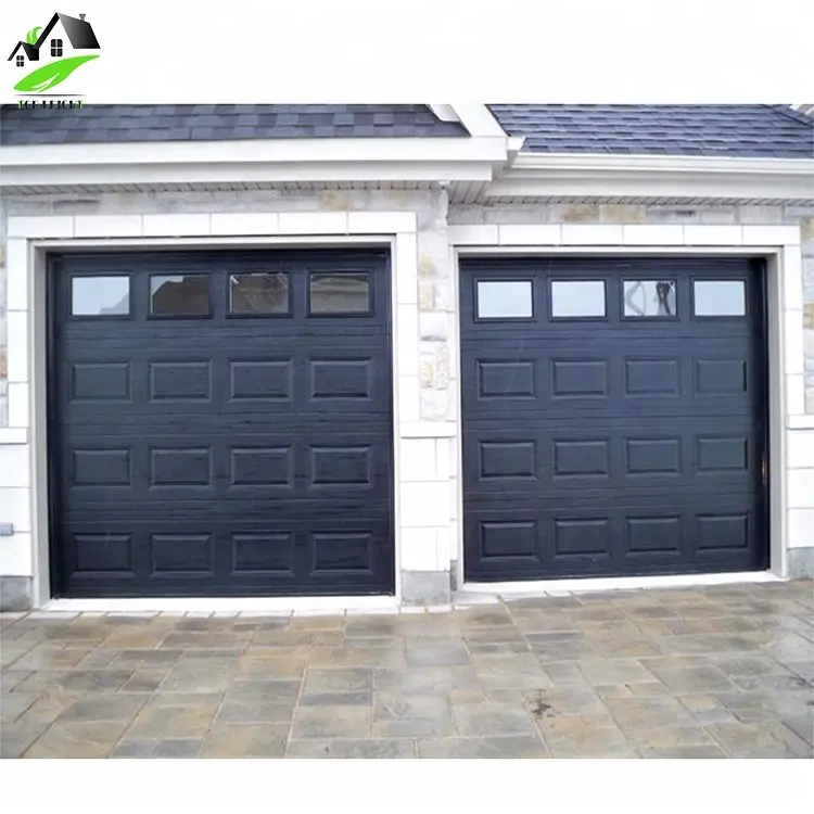 High quality sectional roll up sensor automatic garage door with windows for carport