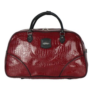 Sac en cuir PU rouge sac de voyage en cuir pour femme sac polochon pour femme - Product Image 3