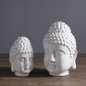 Estatuas de Cabeza de <span class=keywords><strong>Buda</strong></span> de Cerámica Blanca, Escultura de Cerámica Hecha a Mano, Figurita para Decoración del Hogar, Hotel, Altar de <span class=keywords><strong>Buda</strong></span>, Meditación, Regalo Zen - Product Image 4