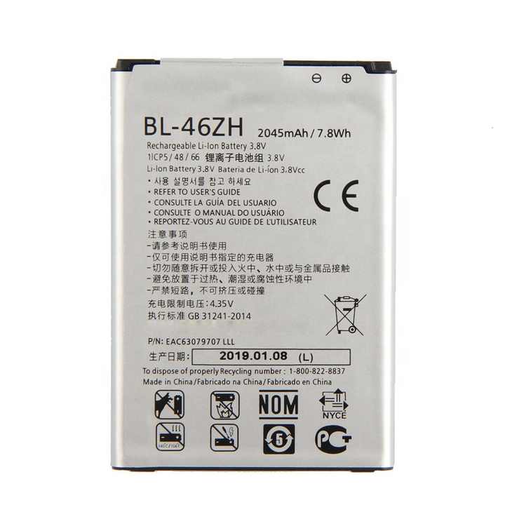 Original BL-46ZH Phone Battery for LG K7 MS330 LS675 Tribute 5 K8 K350N BL46ZH Lithium Battery