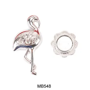 Popular fashion flamingo diamond magnet brooch