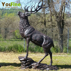 <span class=keywords><strong>Statue</strong></span> de cerf en cuivre grandeur nature, fonte de bronze, décoration de jardin - Product Image 3