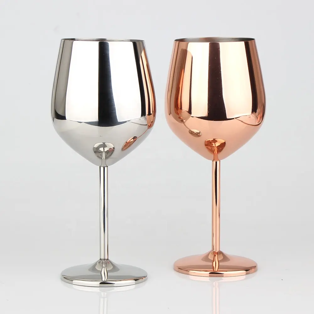 נירוסטה Stemless יין משקפיים מחוסמת נחושת יין כוס גביע