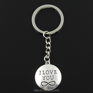 Llavero 28*24mm platos <span class=keywords><strong>te</strong></span> amo infinito colgantes DIY hombres joyería coche llavero 30mm anillo titular recuerdo para regalo - Product Image 1