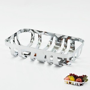 Petite corbeille de fruits de cuisine décorative carrée en métal - Product Image 2