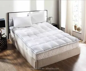 % 100% pamuklu kumaş aşağı alternatif dolgu 1200gsm yatak Polyester elyaf yatak Topper