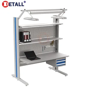 Detall esd assembly line working table workbench led lighting with drawer cabinet