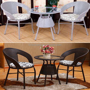 Ensemble <span class=keywords><strong>de</strong></span> chaises Table en rotin PE, <span class=keywords><strong>petit</strong></span> format, en plastique et osier, pour l'extérieur, 60cm, pièces - Product Image 6