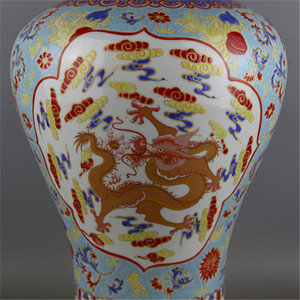 الفاخرة الصينية العتيقة اليدوية التنين والعنقاء تصميم السيراميك famille زهرية لجمع - Product Image 3